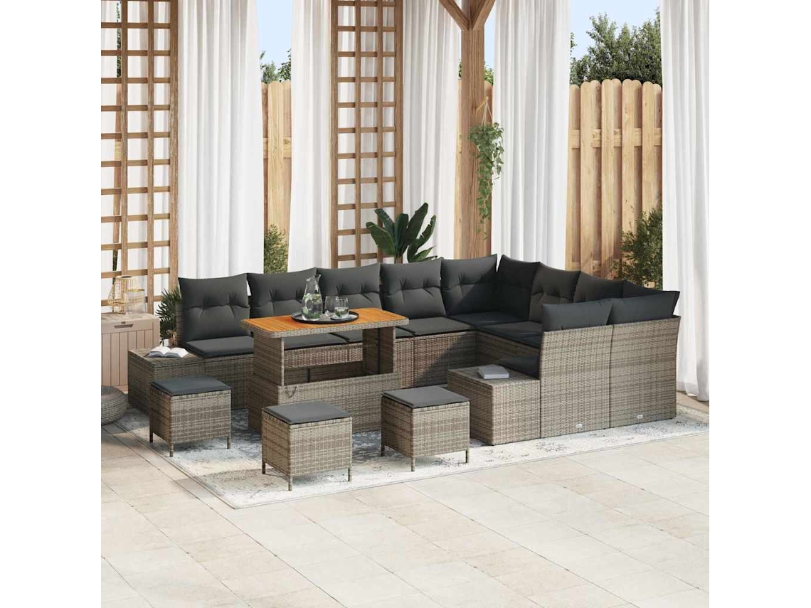 Vidaxl Conjunto De Sofá De Jardim 13 Unid. 12-número De Lugares
