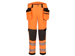Calças De Alta Visibilidade Ev4 Elásticas Classe 2 | Capa Removível Naranja/negro Corto / 32