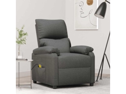 Vidaxl Poltrona De Massagens Tecido Cinzento-escuro