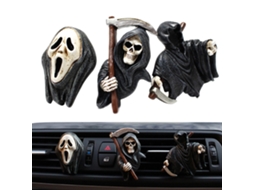 3 Pack Clipes de Vento Difusor de Ar Carro Halloween Esqueleto Fantasma Aromaterapia Decor S/MARCA