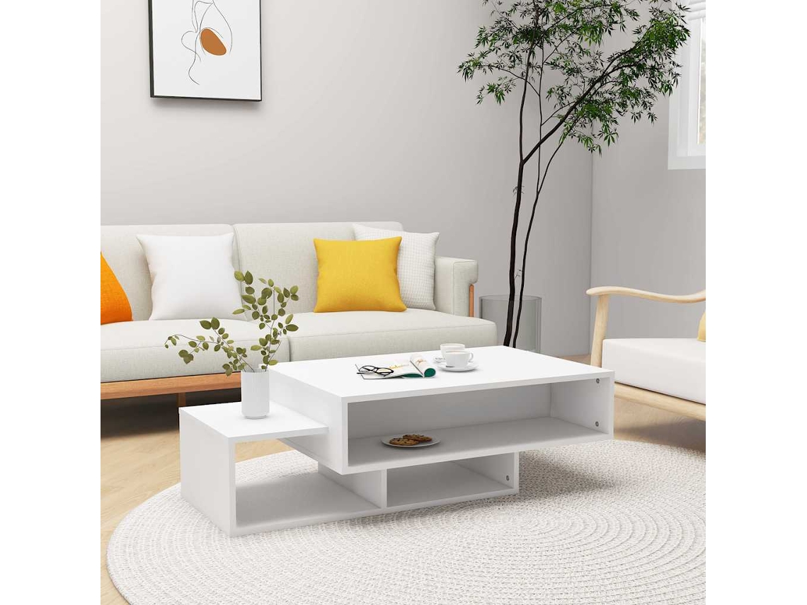 Vidaxl Mesa De Centro 105x55x32 Cm Derivados De Madeira Branco