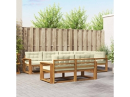 Vidaxl Conjunto De Sofás Para Exterior 7 Pcs Natural E Creme