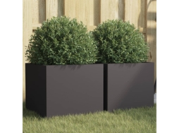 Vasos/floreiras 2 Pcs 32x30x29 Cm Aã§o Preto Dkd Home Decor