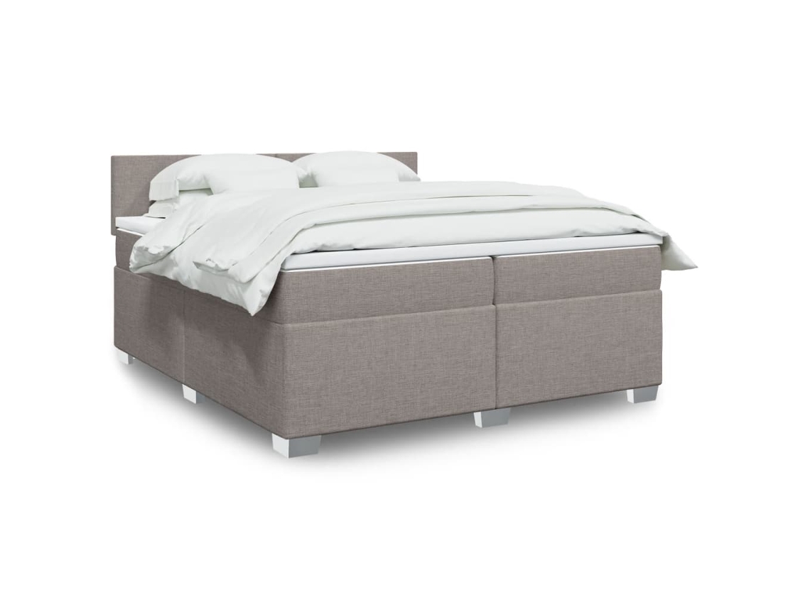 Vidaxl Cama Com Molas/colchão 200x200 Cm Tecido Castanho-acinzentado