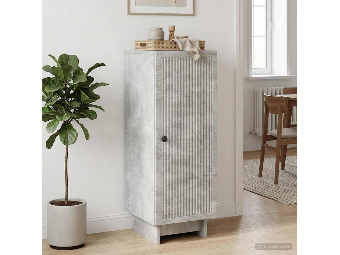 Vidaxl Buffet Cinzento Cimento 33 X 34,5 X 90 Cm Derivados De Madeira