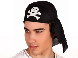 Lenço DISFRAZZES Pirata Preto Com Caveira (Tam: Tamanho Único)