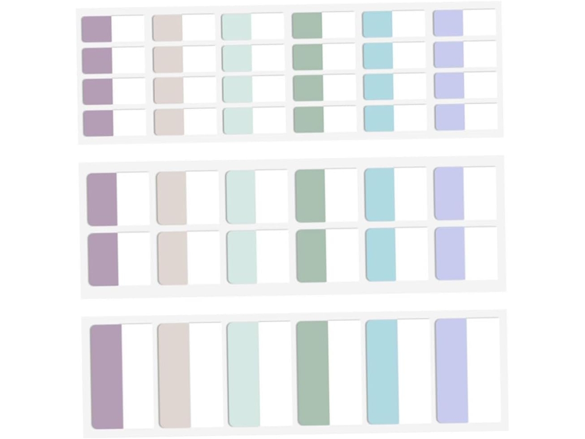 Ongles Adesivos Autocolantes Cores Pastel Para Anotação E Organização Marque-páginas Kit Reinscriptibles