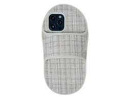 Suporte Casa Para Iphone 12 Pro Max Pele Sintética Cinzento
