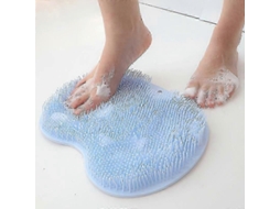 Tapete Massageador E Esfoliante Para Os Pés Uso No Chuveiro, Com Ventosas Antiderrapantes, Ideal Banho Du Cha (azul)