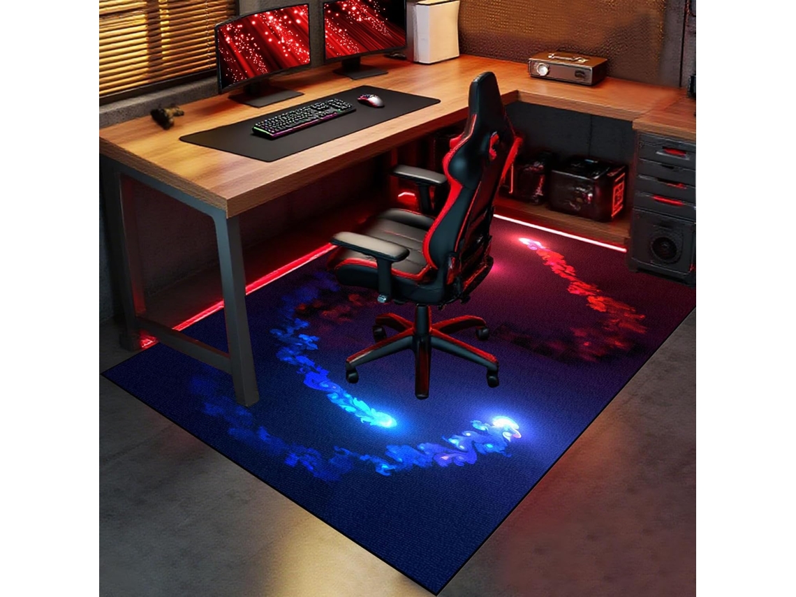Tapete Cadeira Escritório Protetor Piso Antiderrapante 70 X 80 Cm Madeira Gamer, Escritório, Mesa Pisos