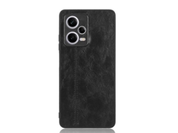 Capa para Xiaomi Redmi Note 12 5G, preta, material PU+PC+TPU | S/MARCA