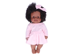 muñeca Bebé Menina Negra de 12 Polegadas com Cabelo Afro Realista Reborn Presente de Natal para Crianças Q12 082c