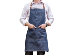 Delantal Vaquero Unisex Ajustável Com Múltiplos Bolsos Para Cozinha, Churrasco, Estúdio 2025