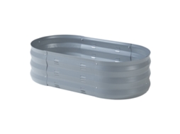 Horta urbana Alfedena oval em aço 90x50x25 cm - Antracite CASA.PRO