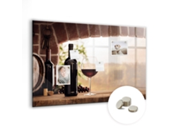 Quadro De Vidro Magnético Garrafas De Vinho Para O Quarto Das Crianças Espelharte (90x60 Cm)