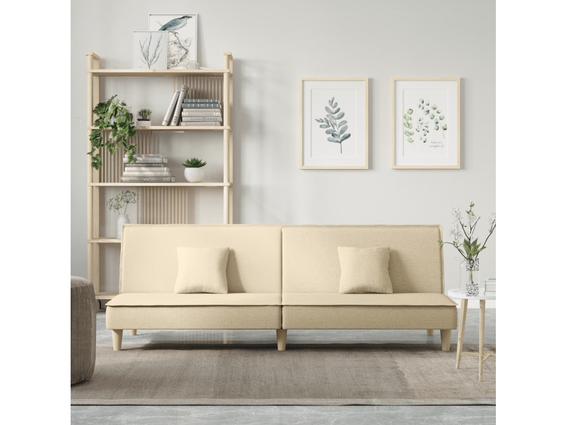 Vidaxl Sofá-cama Tecido Creme