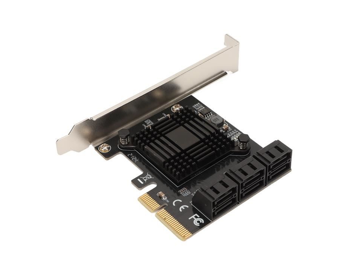 HURRISE 6 Portas Pci e para Sata 3.0 Card Pci e para Sata 3.0 Expansion Card 6.0Gbps 6 Interface Sata3.0 4X 8X 16X Large