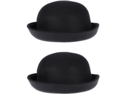 De 2 Gorros De Feltro Pretos Para Mulheres, Elegantes E Confortáveis, Ideais Para O Inverno. Estilo Chique.
