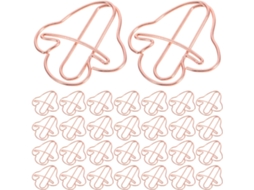 Clipes de Papel Metálicos no Formato Cogumelo Aboofan, 50 Unidades, Ouro Rosa, Pequenos Clipes Decorativos para
