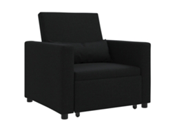 Conjunto 1 Sofá Conversível Vidaxl Preto Tecido (90 X 165 X 87 Cm)