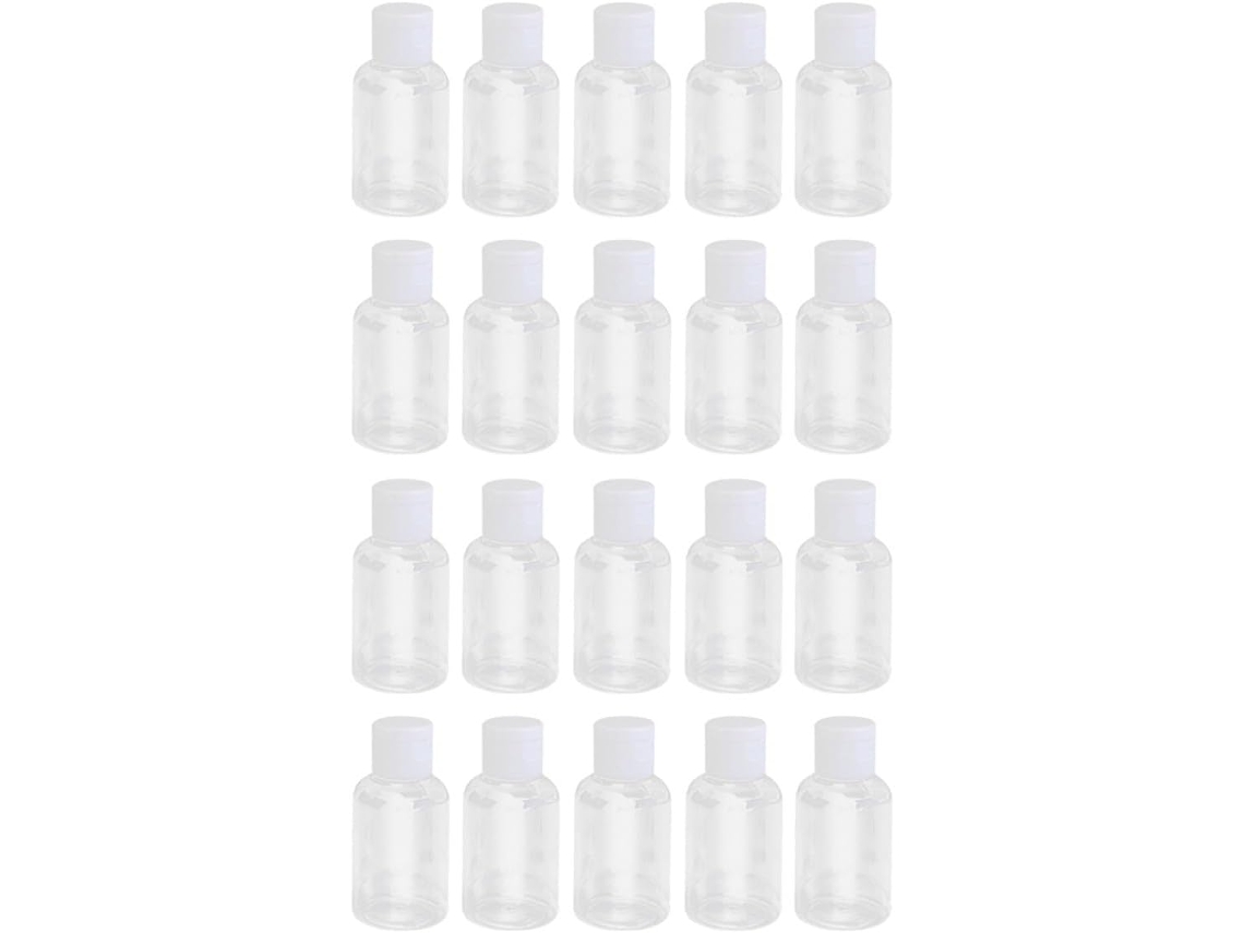 Embalagem Com 20 Frascos Flexíveis E Recarregáveis Para Cosméticos