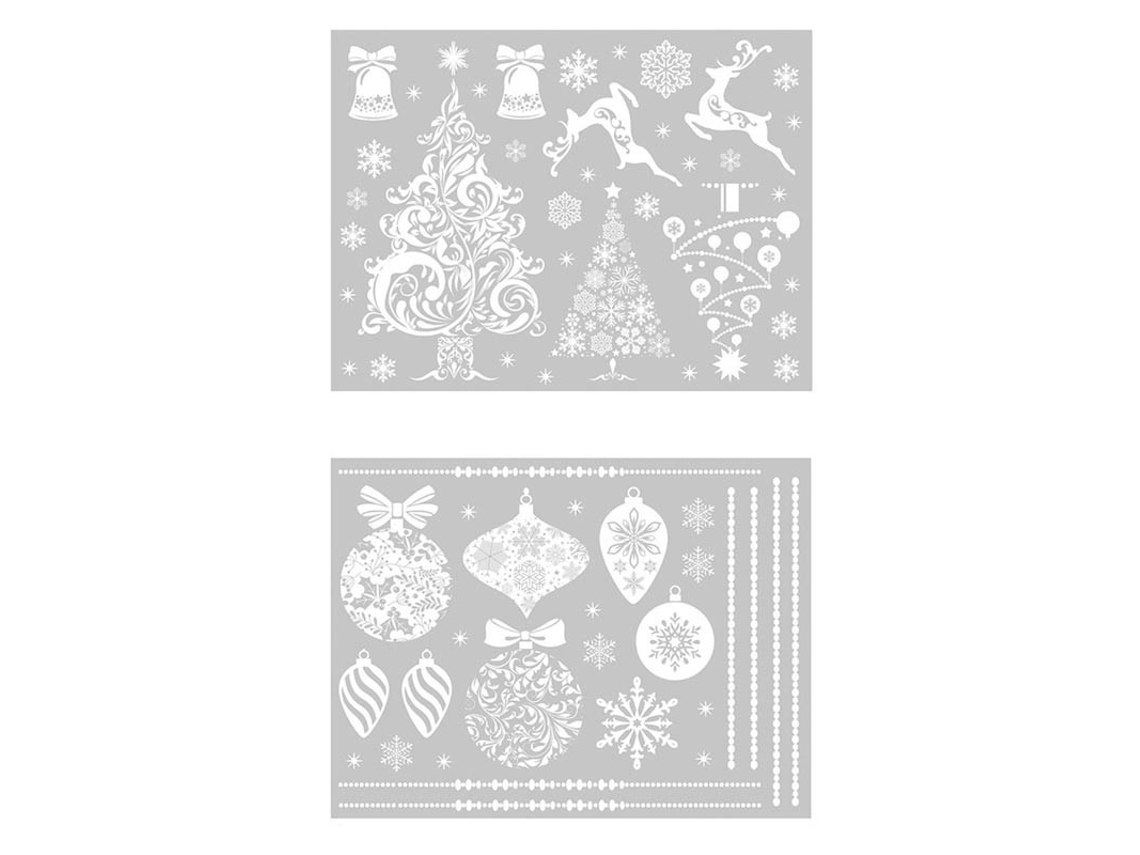 Pacote de 2 folhas eletrostáticas de neve de Natal de 30x40 cm