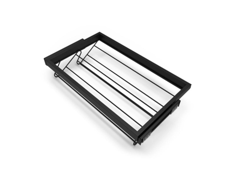 Kit de zapatero metálico y bastidor con guías cierre suave para armario, regulable, módulo 800mm, negro texturizado