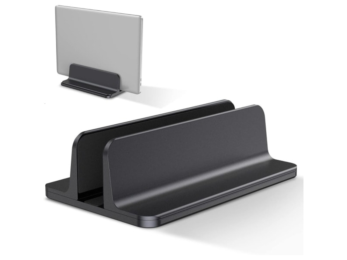 Lurelia Suporte Vertical Para Portátil Ajustável, Antiderrapante, Em Liga De Alumínio, Compatível Com Macbook, Em Preto