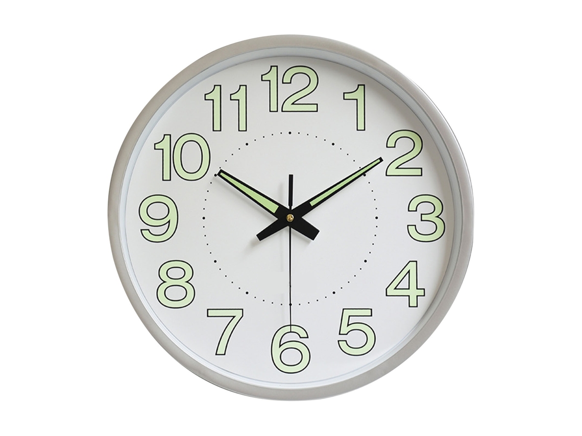 Lurelia Relógio De Parede Em Metal E Cristal, Minimalista, Silencioso, 12 Polegadas, Prateado, Para Sala E Quarto