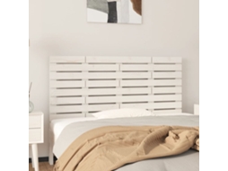 Vidaxl Cabeceira De Parede 146x3x63 Cm Madeira De Pinho Maciça Branco