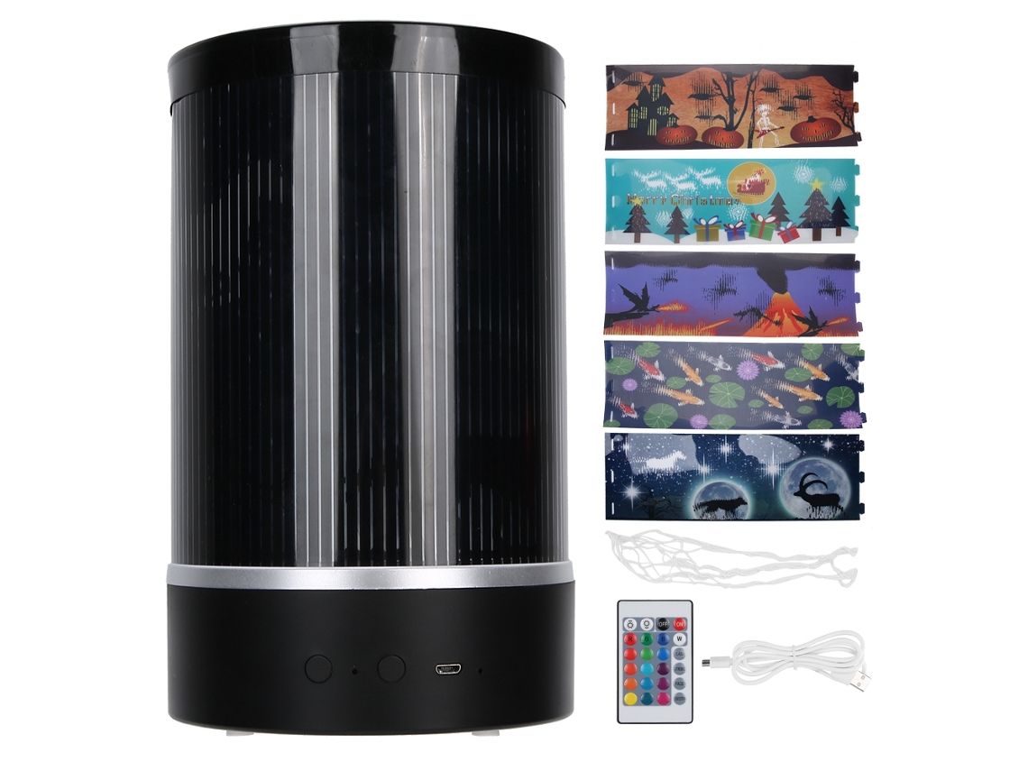 Luz de Noite Led com Projeção Usb Recarregável Preto