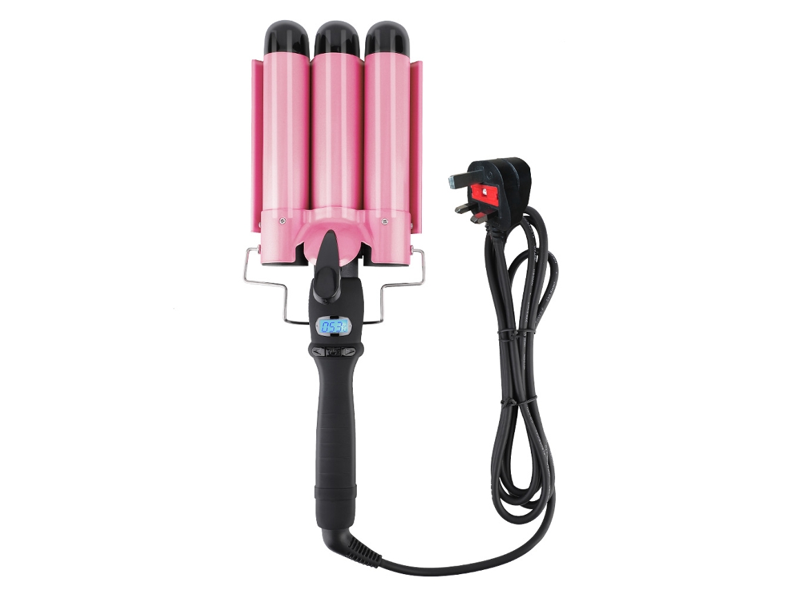 2026 220v 32mm Rizador de Pelo de Cerámica com 3 Barris e Tela Digital Ferramenta de Penteado Uk