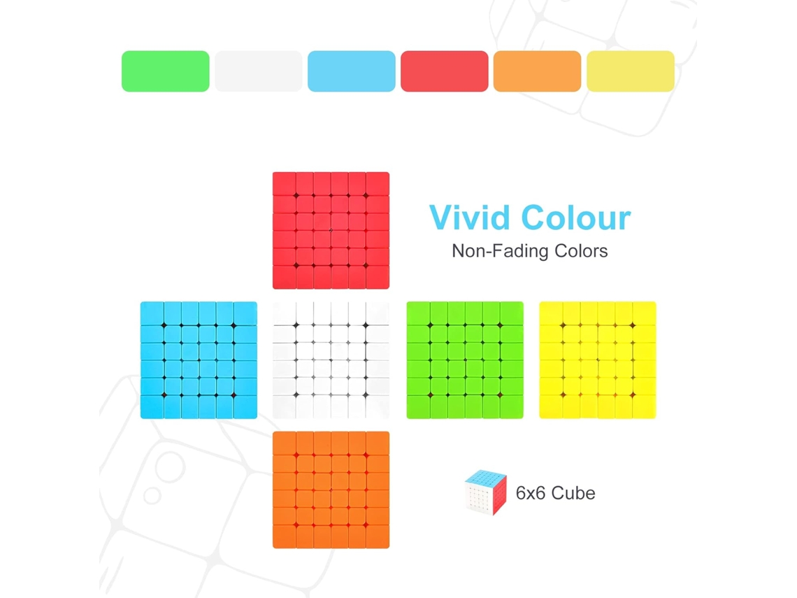 Cubo Mágico 6x6 Sem Adesivos, 6x6x6 Chri