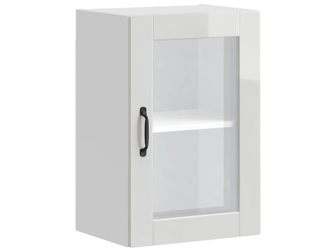 Armário de parede para cozinha Porta Vidro Porto Branco Alto Brilho MAISON EXCLUSIVE
