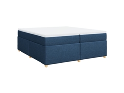 Cama com Molas/colchão 200x200 Cm Tecido Azul MAISON EXCLUSIVE