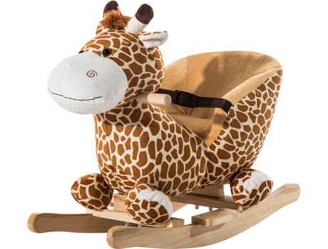 HomCom® Cavalito de Baloiço bebé +18 meses Cadeira de Baloiço de Girafa 60x33x45cm