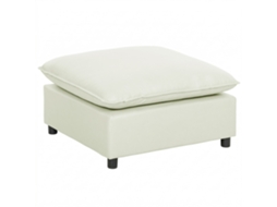 Puff Otomano Moderno Tecido Para Sala E Quarto Creme 75 Cm