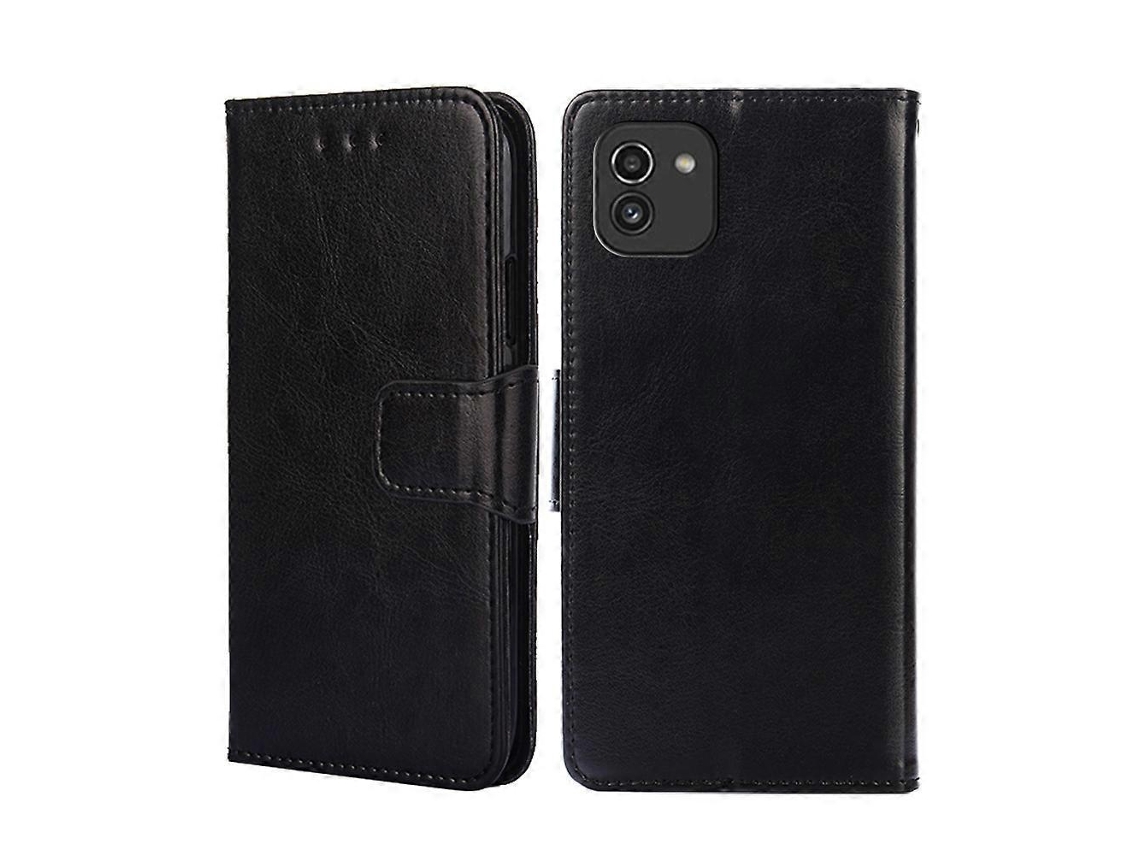 Capa De Celular Em Couro Com Textura De Cristal Para Samsung Galaxy A03 166mm