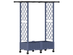Conjunto 1 Canteiro De Jardim Elevado Vidaxl Cinzento Polipropileno (122,5 X 40 X 127 Cm)