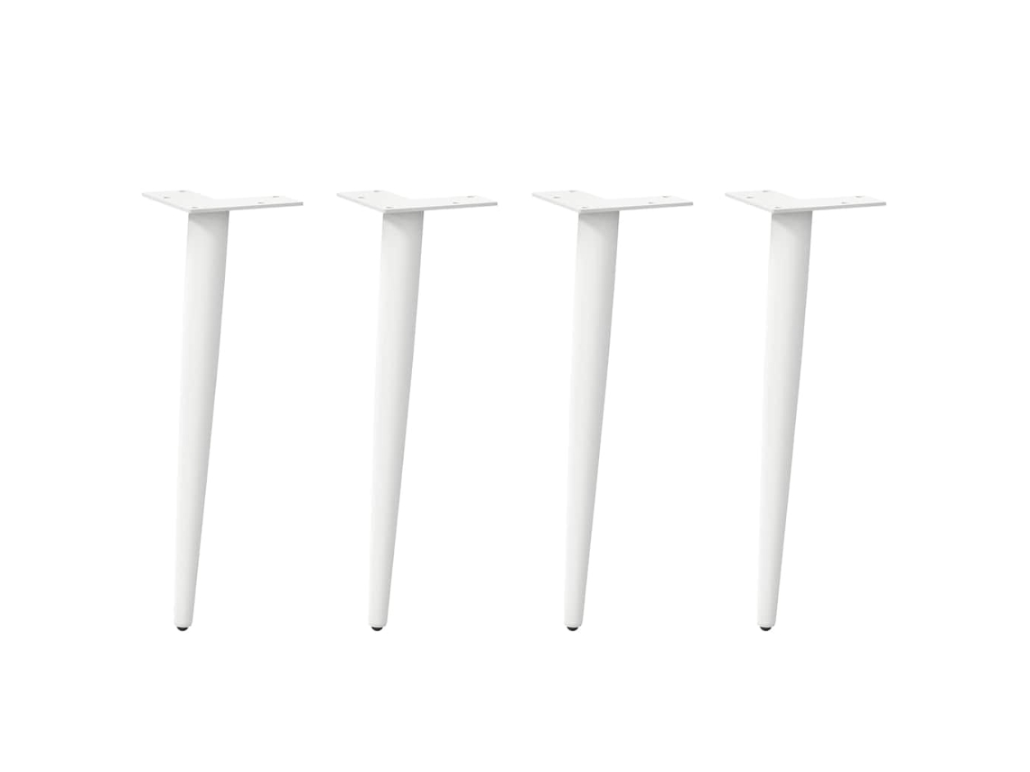 Vidaxl Pés Para Mesa De Centro Cônicos 4 Peças, Branco, 30-31 Cm, Aço