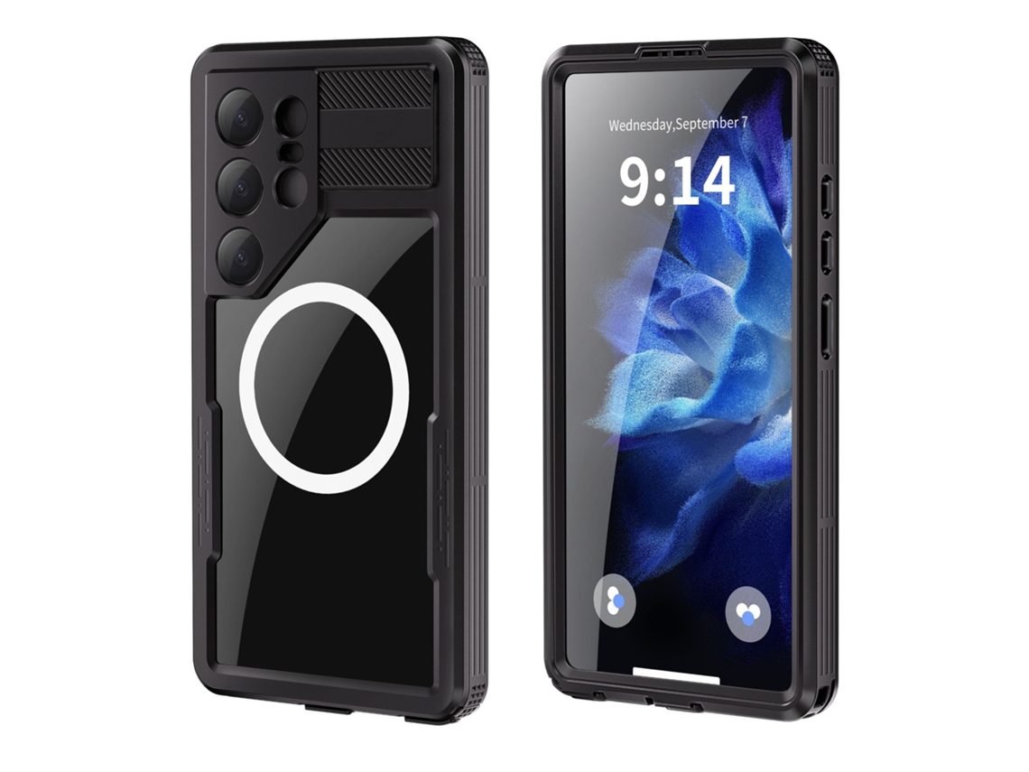 Capa Protetora Robusta E Durável Para Samsung S25 Ultra, Totalmente À Prova De Água E Resistente À Água - Preta.