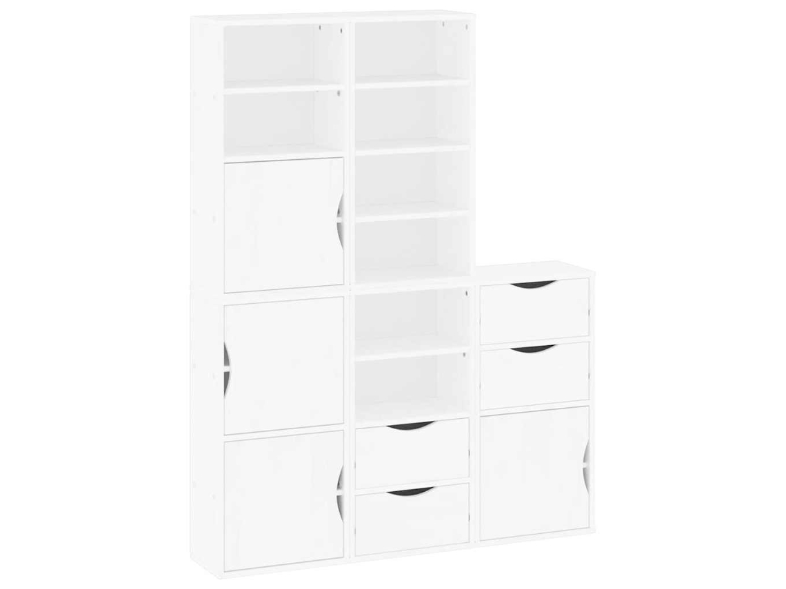 Conjunto 5 Armário Lateral Vidaxl Branco Madeira De Pinho
