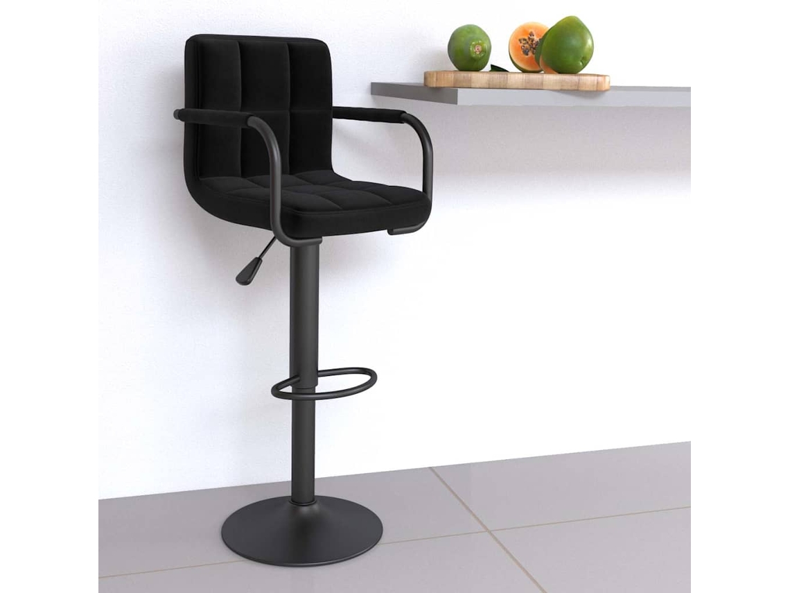 Vidaxl Banco De Bar Tecido Preto