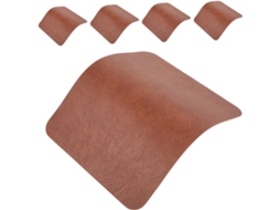 Conjunto De 5 Tapetes De Mesa Vintage, Impermeáveis E Antiderrapantes Em Couro Sintético, Protetores De Mesa Para Mouse E Teclado, Marrom.