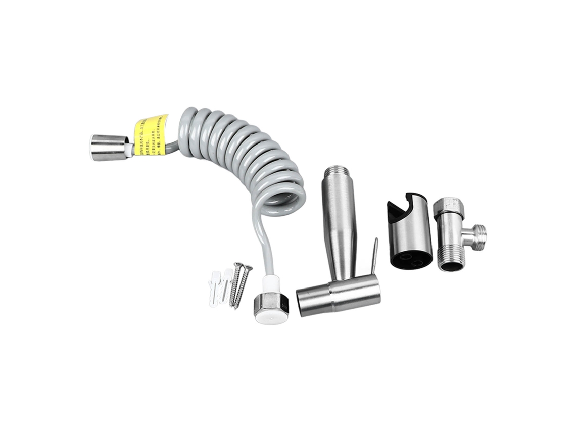 Sprayer de Bidê Portátil para Vasco Sanitário Aço Inox com Pressão Ajustável Conjunto Completo S/MARCA