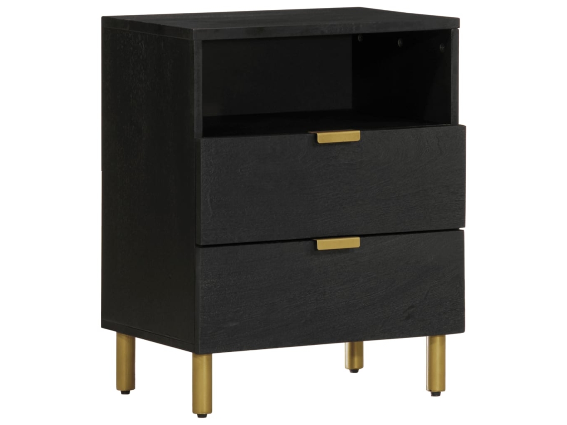 Bedside Cabinet, Bedside Cabinets Vidaxl Preto Madeira Processada