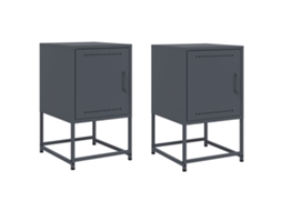 Bedside Cabinet, Bedside Cabinets Vidaxl Antracite Aço (n/a)