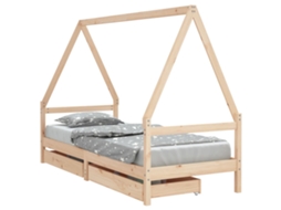 Estrutura de Cama Infantil C/ Gavetas em Pinho Maciço MAISON EXCLUSIVE (80x200 cm)
