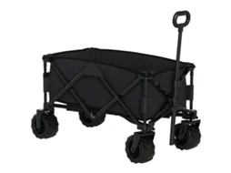 Carrinho de Transporte Dobrável com Rodas Giratórias 360° e Guiador Ajustável 59 89 Cm para Campismo Praia 108x55x61 91 Cm Preto Ge