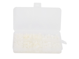 Conjunto Parafuso Nylon Branco M3 300 Peças Material Isolante Porca Masculino Fêmea Consumíveis